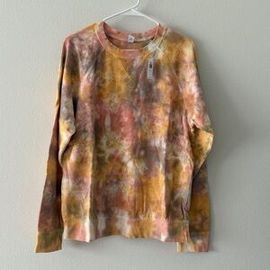 NEW Old Navy Tie Dyed Sweatshirt Vintage Specially Crew Neck Women Large Tall LT